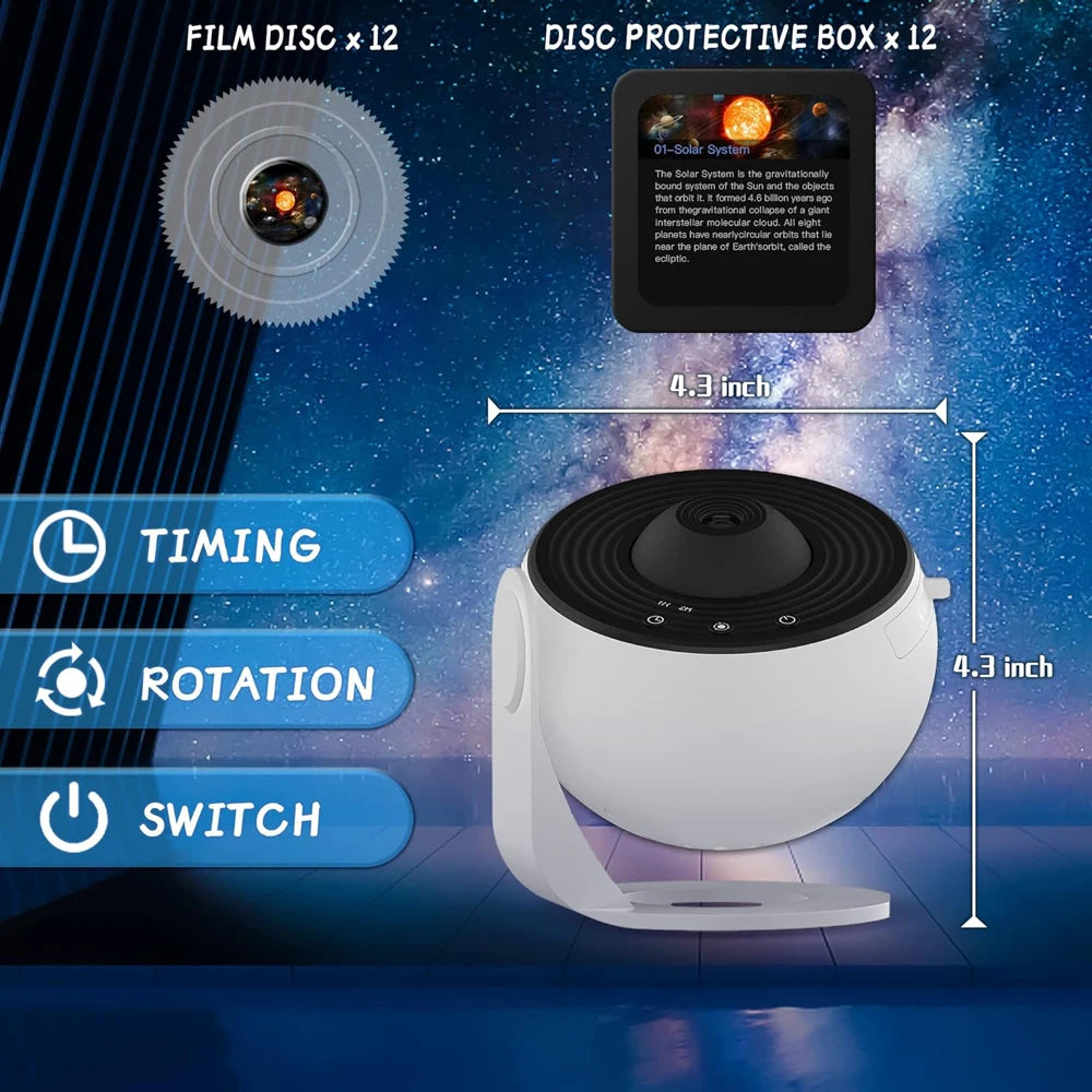 360° Galaxy Projector | 12 Discs Film